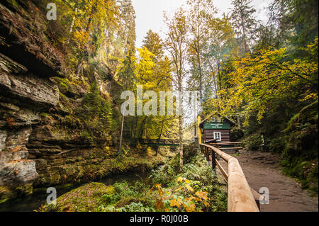 Picturesque view of Hrensko national Park, situated in Bohemian Switzerland, Czech Republic Stock Photo