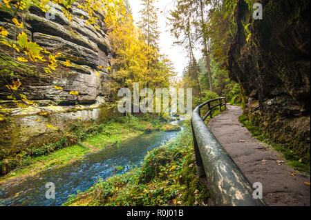 Picturesque view of Hrensko national Park, situated in Bohemian Switzerland, Czech Republic Stock Photo