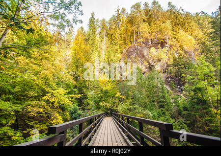 Picturesque view of Hrensko national Park, situated in Bohemian Switzerland, Czech Republic Stock Photo