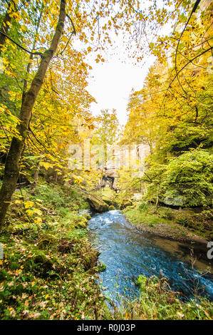 Picturesque view of Hrensko national Park, situated in Bohemian Switzerland, Czech Republic Stock Photo