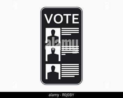 Electronic online voting on a smartphone. Icon in flat style. Vector illustration Stock Vector