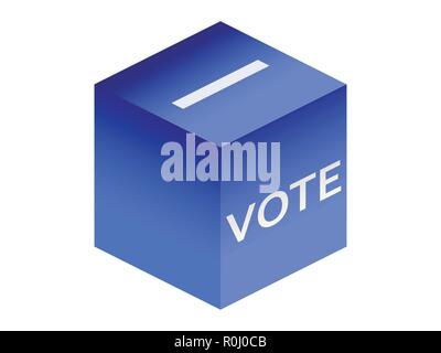 Isometric ballot box isolated on white background. Voting. Vector illustration Stock Vector
