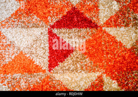 Burlap background texture. Abstract regular striped seamless pattern. Geometrical shape with hand craft decorative tribal elements in vintage vibrant  Stock Photo