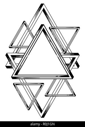 Impossible infinite triangles background. Stock Vector