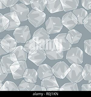 Seamless pattern with ice cubes. Stock Vector