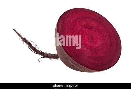 Fresh red beet root cut in half isolated on white background. Clipping Path Stock Photo