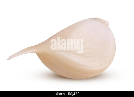 Fresh young garlic isolated on white background. Clipping Path. Stock Photo