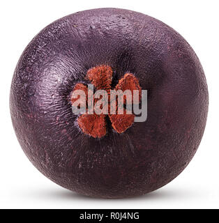 Fresh mangosteen isolated on white background. Clipping Path. Full depth of field. Stock Photo