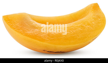 Pepino melon fruit slice isolated on white background. Clipping Path. Full depth of field. Stock Photo