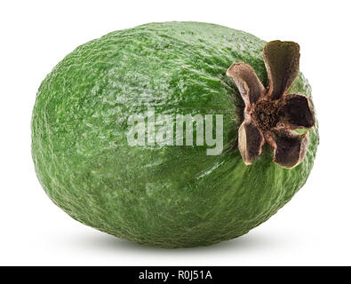 Tropical fruit feijoa isolated on white background. Clipping Path. Full depth of field. Stock Photo