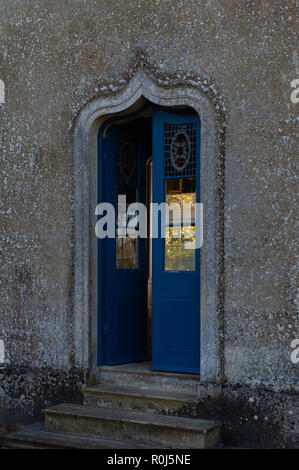 Entrance door into The Banqueting House at Old Wardour Castle, near Tisbury, Salisbury, Wiltshire, UK. Stock Photo