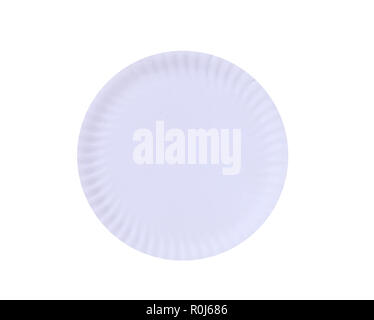 White Paper Plate Isolated on White Background Stock Photo - Alamy