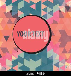Round frame over colorful triangles background frame Stock Vector
