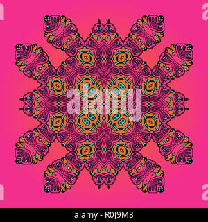 Arabic style carpet design. Oriental Floral Carpet Template Pink Color. Decorative vintage element Stock Vector