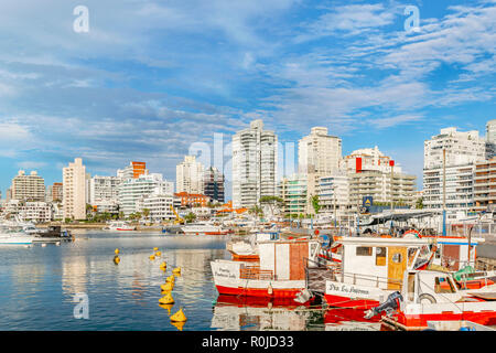 PUNTA DEL ESTE, URUGUAY, OCTOBER - 2018 - Cityscape scene at port in punta del este city, Uruguay Stock Photo