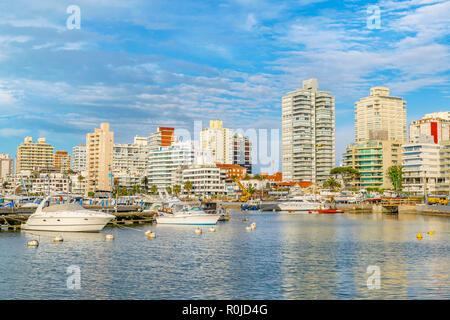 PUNTA DEL ESTE, URUGUAY, OCTOBER - 2018 - Cityscape scene at port in punta del este city, Uruguay Stock Photo