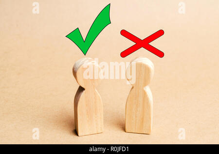 a dispute between people, tension, misunderstanding, family psychology. consent and disagreement Stock Photo