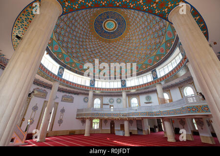 Beautiful ceiling inside the Huzur Cami Islamic mosque in Kemer, Antalya province, Turkey Stock Photo