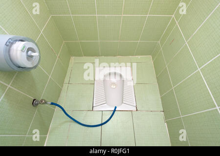 Hole in the Ground Squat toilet, Rome Italy Europe Stock Photo