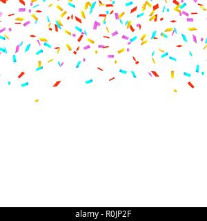 Colorful bright confetti isolated on white background. Festive vector illustration Stock Vector