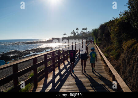 The scenic boardwalk running between La Cala de Mijas and Riviera on Costa del Sol in Spain. Stock Photo
