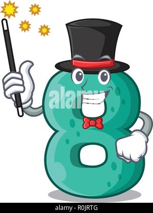 Magician number eight volume logo the mascot Stock Vector