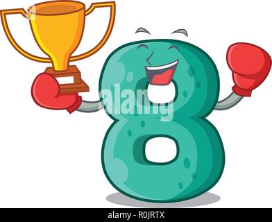 Boxing winner number eight volume logo the mascot Stock Vector