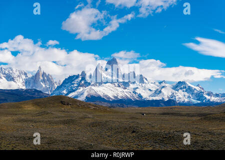 View of Monte Fitz Roy and Cerro Torre in Argentina