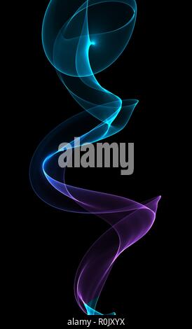 Red blue gradient smoke on a black wallpaper Stock Photo