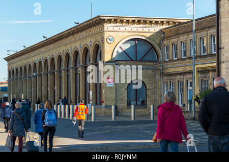 Cambridge railway station is the principal station serving the city of Cambridge in the east of England. UK Stock Photo