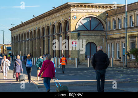 Cambridge railway station is the principal station serving the city of Cambridge in the east of England. UK Stock Photo