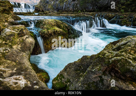 Beautiful Strbacki buk waterfall in Una Park,Bosnia and Herzegovina. Stock Photo