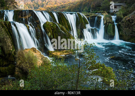 Strbacki buk waterfall on Una river, Bosnia and Croatia border. Stock Photo