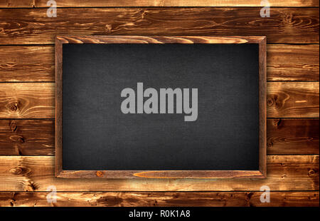 blackboard on a wood background Stock Photo