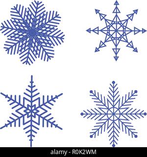 four snowflakes on a white background Stock Vector