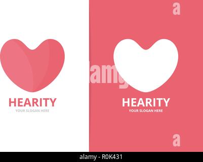 Vector heart logo combination. Love symbol or icon. Unique romantic logotype design template. Stock Vector