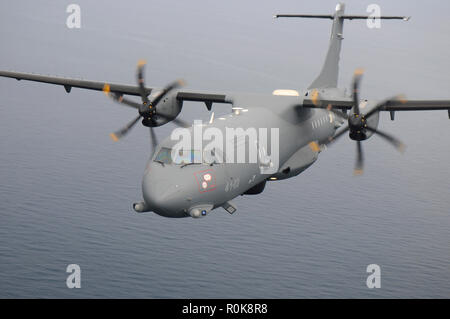 Italian Air Force P-72A maritime patrol aircraft over the Mediterranean. Stock Photo