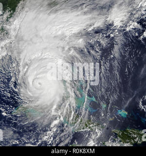 Hurricane Irma passing over the Florida Keys, USA. Stock Photo