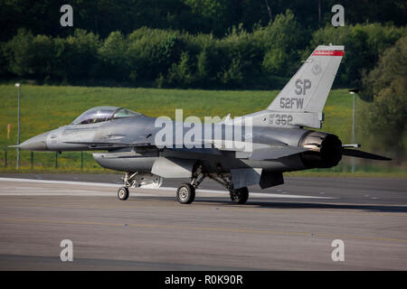 F-16C boss bird of the 52nd Fighter Wing Stock Photo