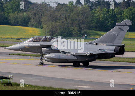 French Air Force Rafale aircraft with Matra Apache Cruise missile. Stock Photo