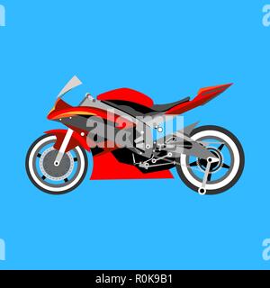 Vector realistic illustration of a motorcycle. Motorcycle with many details. Motorcycle insulated. Trendy flat symbol concept for catalogs, informatio Stock Vector