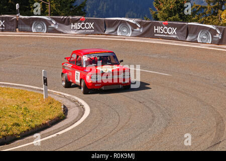 Berchtesgaden, Germany at 2016-09-24: Second round of Historical Racing cars - International Edelweiss Hillclimb at Rossfeld Panorama road (Rossfeld P Stock Photo