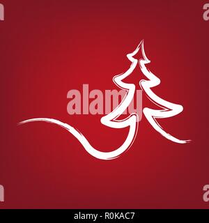 christmas-tree strokes symbol drawn  vector illustration   Stock Vector