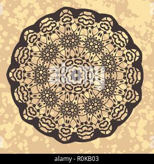 Vintage ethnic vector ornament mandala background. Henna Mandala, Henna inspired Colourful Mandala - very elaborate and easily editable Stock Vector