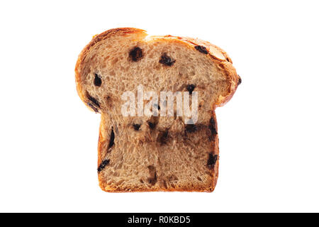 Easter bread with chocolate and almonds isolated on white background. Stock Photo