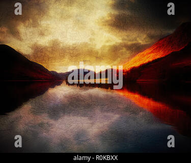 DIGITAL ART: Buttermere in the Lake District National Park Stock Photo