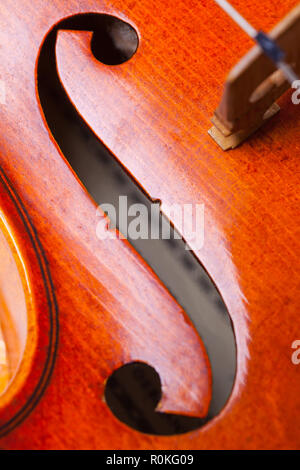 Close Up of a Old Wood Violin Background. Stock Photo