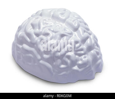 White Model of Human Brain Isolated on White Background. Stock Photo