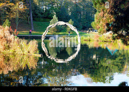 Lake sculpture in Alexandra Park, Hastings, East Sussex, UK Autumn Stock Photo