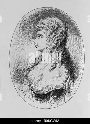 Charlotte von Stein (1742-1827). Lady-in-waiting at the court in Weimar. A close friend to both to both Schiller and Goethe. Stock Photo